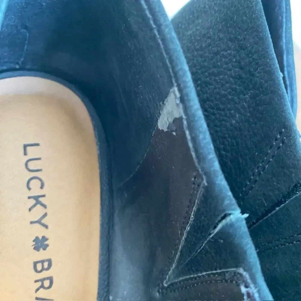 Lucky Brand Black Open Toe Wedge Tylera Booties - SIze 8